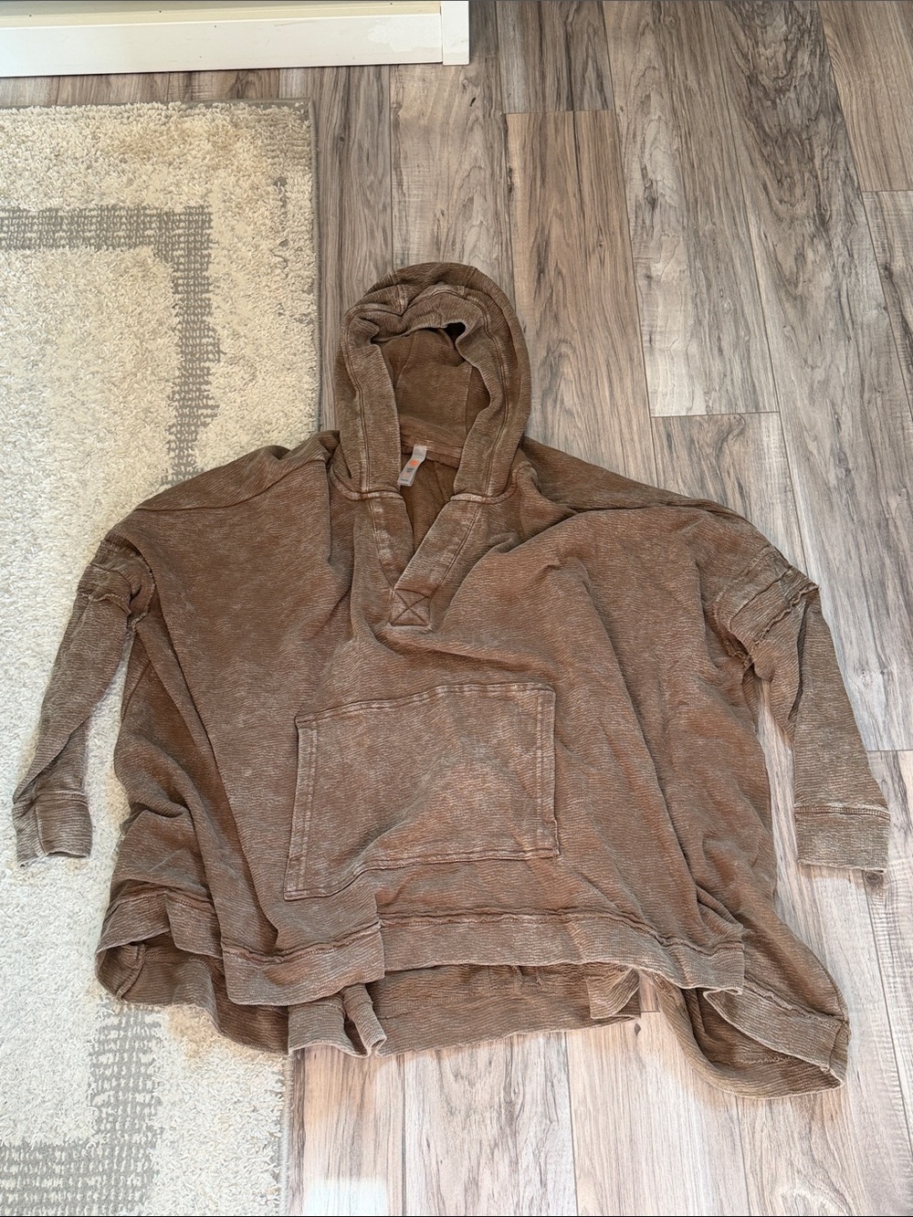 Mono B Taupe Wash Over Size Hoodie